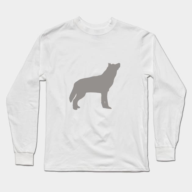 Wolf Silhouette Long Sleeve T-Shirt by MuskegonDesigns